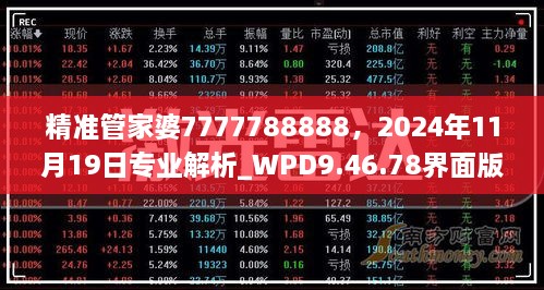 精準管家婆7777788888，2024年11月19日專業(yè)解析_WPD9.46.78界面版