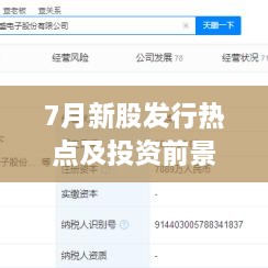 7月新股發(fā)行熱點(diǎn)及投資前景深度解析，上市股票一覽