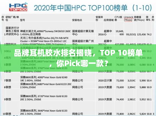 品牌耳機(jī)膠水排名揭曉，TOP 10榜單，你Pick哪一款？